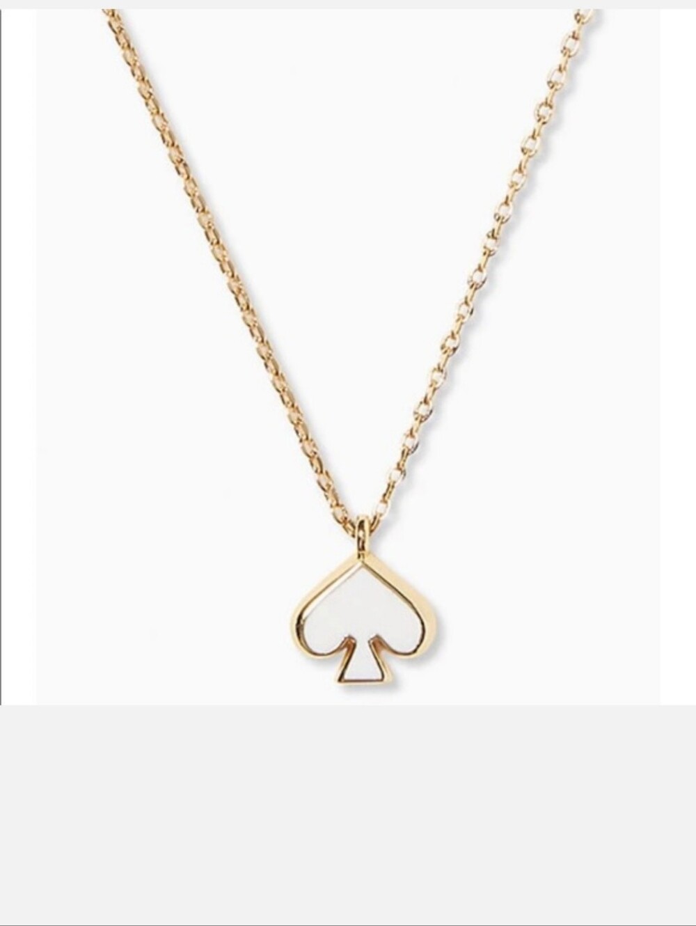kate spade  Everyday So Spade Gold and White Enamel Spade Pendant Necklace